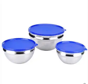 Kitchen bar Tableware Bowls Stainless steel salad bowl with cover 3pcs/set free shipping
Kitchen bar Tableware Bowls Stainless steel salad bowl with cover 3pcs/set free shipping