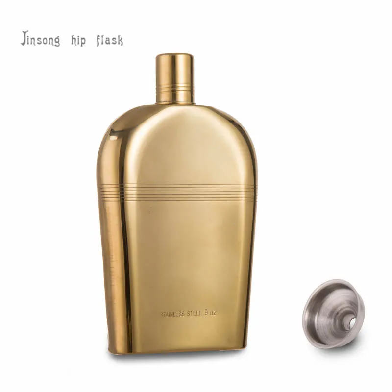 2017 New style of 9 oz classics golden plate stainless steel pocket hip flask,Alcohol Flask with high quality mirror face
2017 New style of 9 oz classics golden plate stainless steel pocket hip flask,Alcohol Flask with high quality mirror face