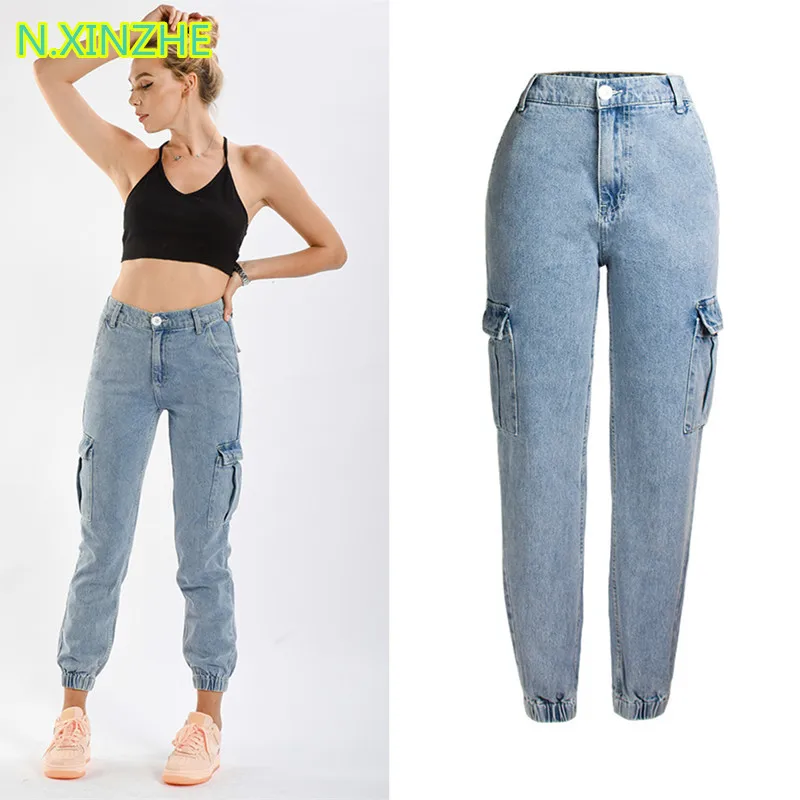 2019 women clothing high waist pockets solid washed pure cotton long jeans Female casual loose straight denim cargo pants AM171
2019 women clothing high waist pockets solid washed pure cotton long jeans Female casual loose straight denim cargo pants AM171