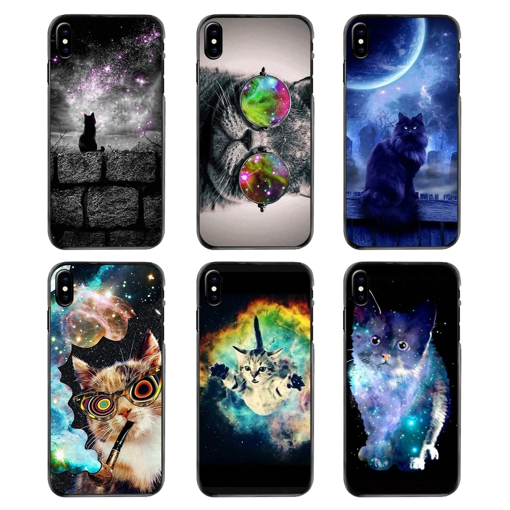 For Huawei P7 P8 P9 P10 Lite Plus 2017 2016 Honor 5C 6 4X 5X Mate 8 7 9 Nebula Space Cat Glasses Hipster Print Mobile Phone Case |