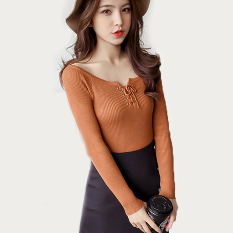 2018 Autumn Winter The New Round neck bandage Women knitting Sweater Femme Chandail Slim Sexy Elasticity pullover Women's tops
2018 Autumn Winter The New Round neck bandage Women knitting Sweater Femme Chandail Slim Sexy Elasticity pullover Women's tops