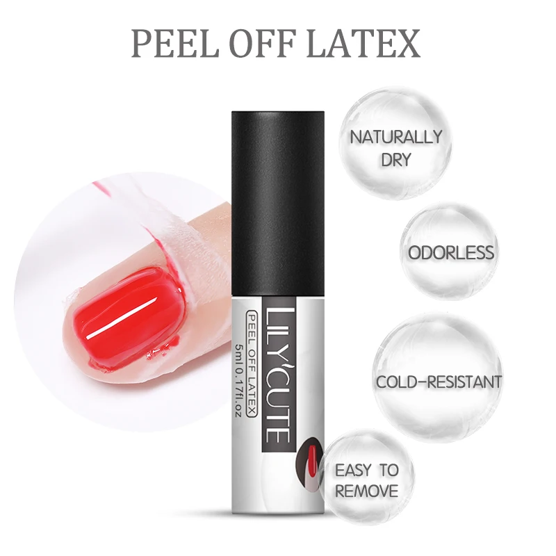 LILYCUTE Peel Off Liquid Tape 5ml White Odor-free Nail Skin Care Cold-resistant Nail Art Polish Varnish Nail Tool
LILYCUTE Peel Off Liquid Tape 5ml White Odor-free Nail Skin Care Cold-resistant Nail Art Polish Varnish Nail Tool