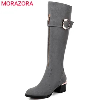 MORAZORA Cow suede shoes woman fashion top quality high heels shoes knee high boots zip black womens boots big size 34-43
MORAZORA Cow suede shoes woman fashion top quality high heels shoes knee high boots zip black womens boots big size 34-43