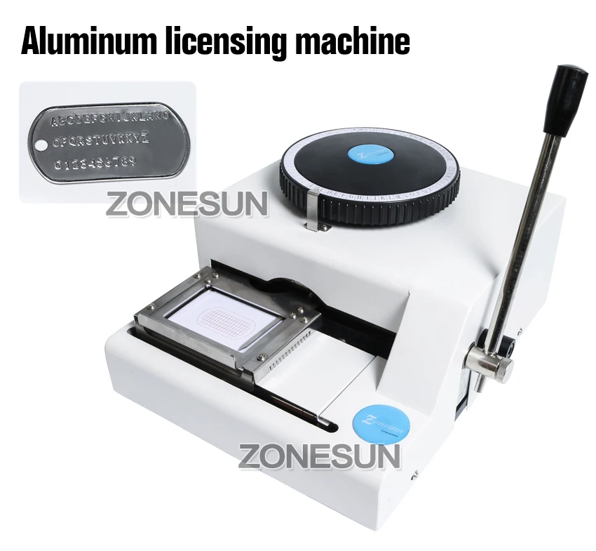 ZONESUN 52 Characters Metal Dog tags embossing machine