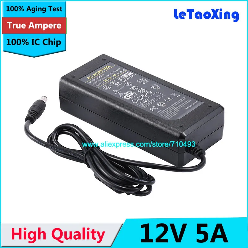 AC DC 12V 5A Power Adapter Supply 60W Switch For 5050 3528 LED Light LCD Monitor CCTV Without Cord With IC Chip New
AC DC 12V 5A Power Adapter Supply 60W Switch For 5050 3528 LED Light LCD Monitor CCTV Without Cord With IC Chip New