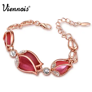 Viennois Rose Gold Color Red Tulip Bracelet & Bangles for Women Chain Bracelets Wedding Party Fashion Jewelry
Viennois Rose Gold Color Red Tulip Bracelet & Bangles for Women Chain Bracelets Wedding Party Fashion Jewelry
