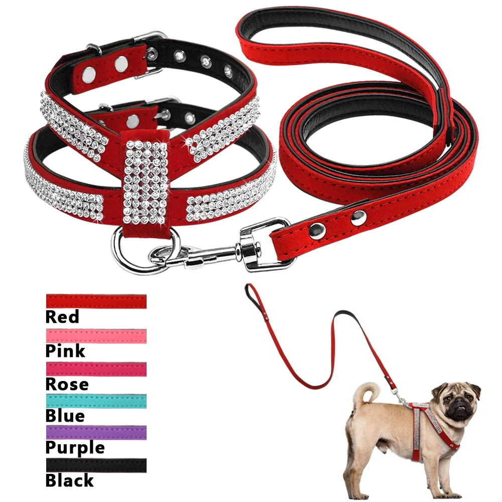 Soft Bling Rhinestone Dog Harness Diamante Suede Leather Cat Puppy Kitten Harness&Leash Set For Small Medium Dog Chihuahua S M L
Soft Bling Rhinestone Dog Harness Diamante Suede Leather Cat Puppy Kitten Harness&Leash Set For Small Medium Dog Chihuahua S M L