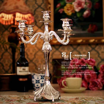European style candle stand, silver plated high feet, five head Candlestick, wedding Hotel, home sample house products
European style candle stand, silver plated high feet, five head Candlestick, wedding Hotel, home sample house products