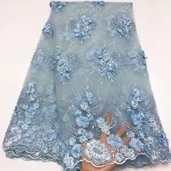 Sky blue handmade French beaded lace fabric 2019 3d floral fabric luxury full bead bridal lace fabric 5 yards YYZ2682
Sky blue handmade French beaded lace fabric 2019 3d floral fabric luxury full bead bridal lace fabric 5 yards YYZ2682