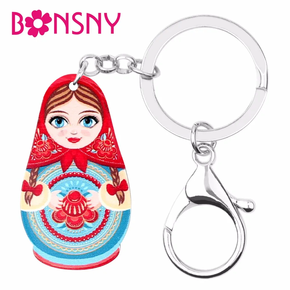 Bonsny Arylic Russian Doll Matryoshka KeyChain Key Ring Women Girls Handbag Pendant Cute Fashion Jewelry Key Accessories Bijoux
Bonsny Arylic Russian Doll Matryoshka KeyChain Key Ring Women Girls Handbag Pendant Cute Fashion Jewelry Key Accessories Bijoux