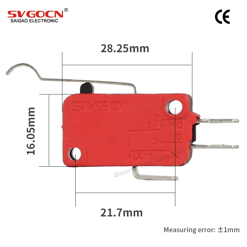 3-16A 250VAC hinge lever mini momentary micro switch NONC 3 pin micro limit switch tact push button switch sensitive SV-164-1C25
3-16A 250VAC hinge lever mini momentary micro switch NONC 3 pin micro limit switch tact push button switch sensitive SV-164-1C25