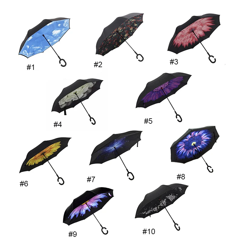 10 Colors Windproof Folding Double Layer Sun Women Rain Inverted Umbrella Reverse Umbrella Self Stand Wind Proof C-Hook Hands
10 Colors Windproof Folding Double Layer Sun Women Rain Inverted Umbrella Reverse Umbrella Self Stand Wind Proof C-Hook Hands