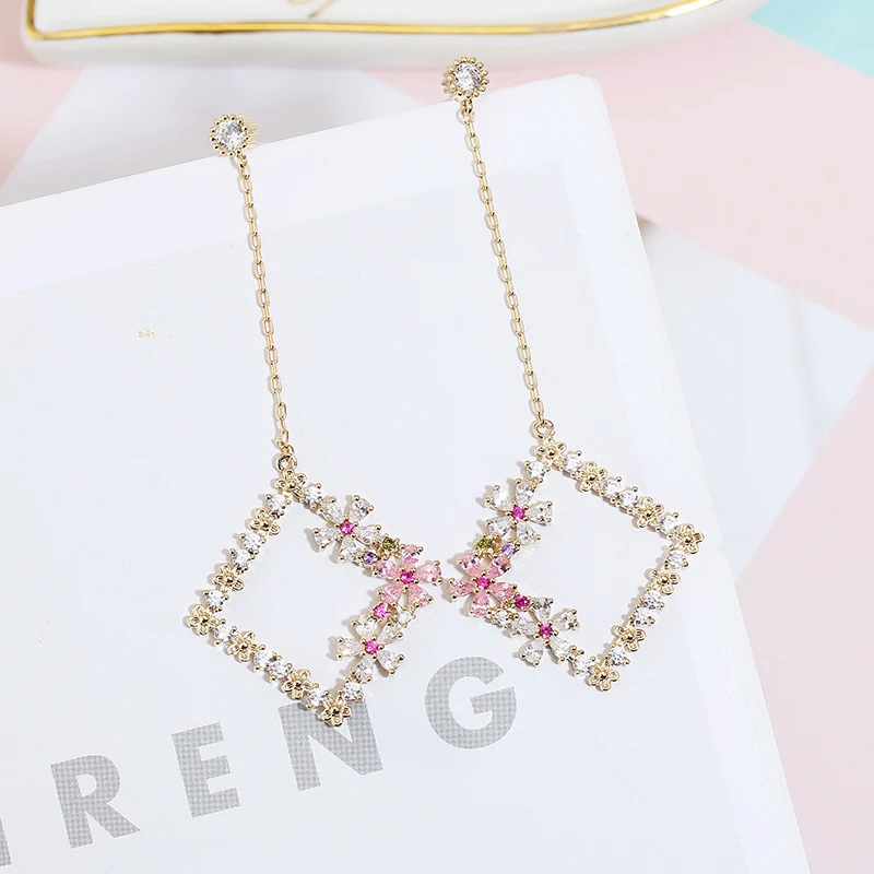 XIUMEIYIZU Elegant Square Drop Earrings For Women Flowers Statement Earrings With Silver Needle Earrings
XIUMEIYIZU Elegant Square Drop Earrings For Women Flowers Statement Earrings With Silver Needle Earrings