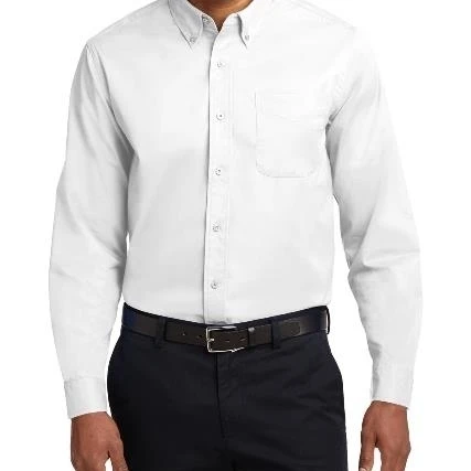 Port Authority TLS608 Mens Tall Long Sleeve Easy Care Shirt White & Light Stone - Large Tall (1)