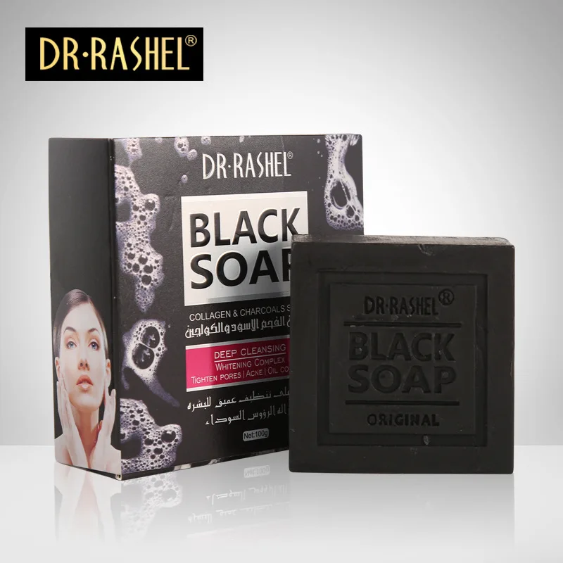 DR.RASHELCollagen Charcoal Black Soap Deep Cleansing Facial Soap Tighten Pores Acne Oil Control Face 100g
DR.RASHELCollagen Charcoal Black Soap Deep Cleansing Facial Soap Tighten Pores Acne Oil Control Face 100g