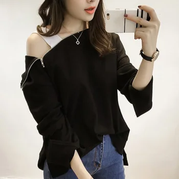 Women Hoody Long Sleeve Sweatshirt Solid Sexy Korean Style Large Size Sling Strapless Hooded Sweatshirt W2
Women Hoody Long Sleeve Sweatshirt Solid Sexy Korean Style Large Size Sling Strapless Hooded Sweatshirt W2