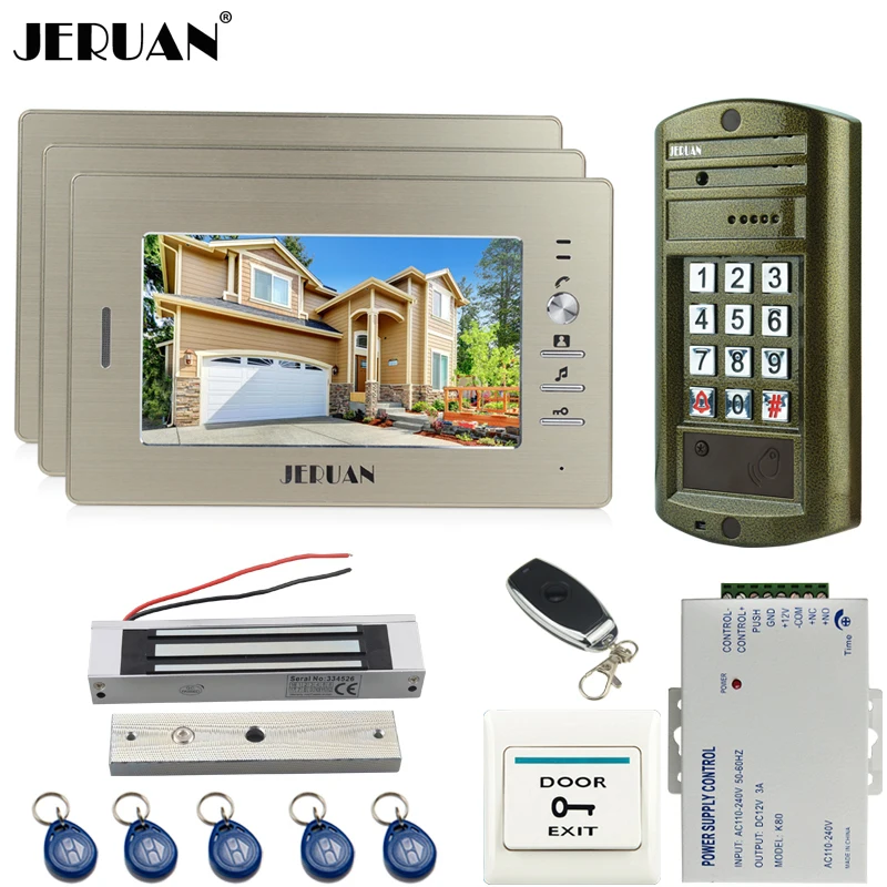 HOME NEW 7`` Video Door Phone Doorbell Intercom System kit Metal waterproof password HD Mini Camera +180kg Magentic lock 1V3
HOME NEW 7`` Video Door Phone Doorbell Intercom System kit Metal waterproof password HD Mini Camera +180kg Magentic lock 1V3