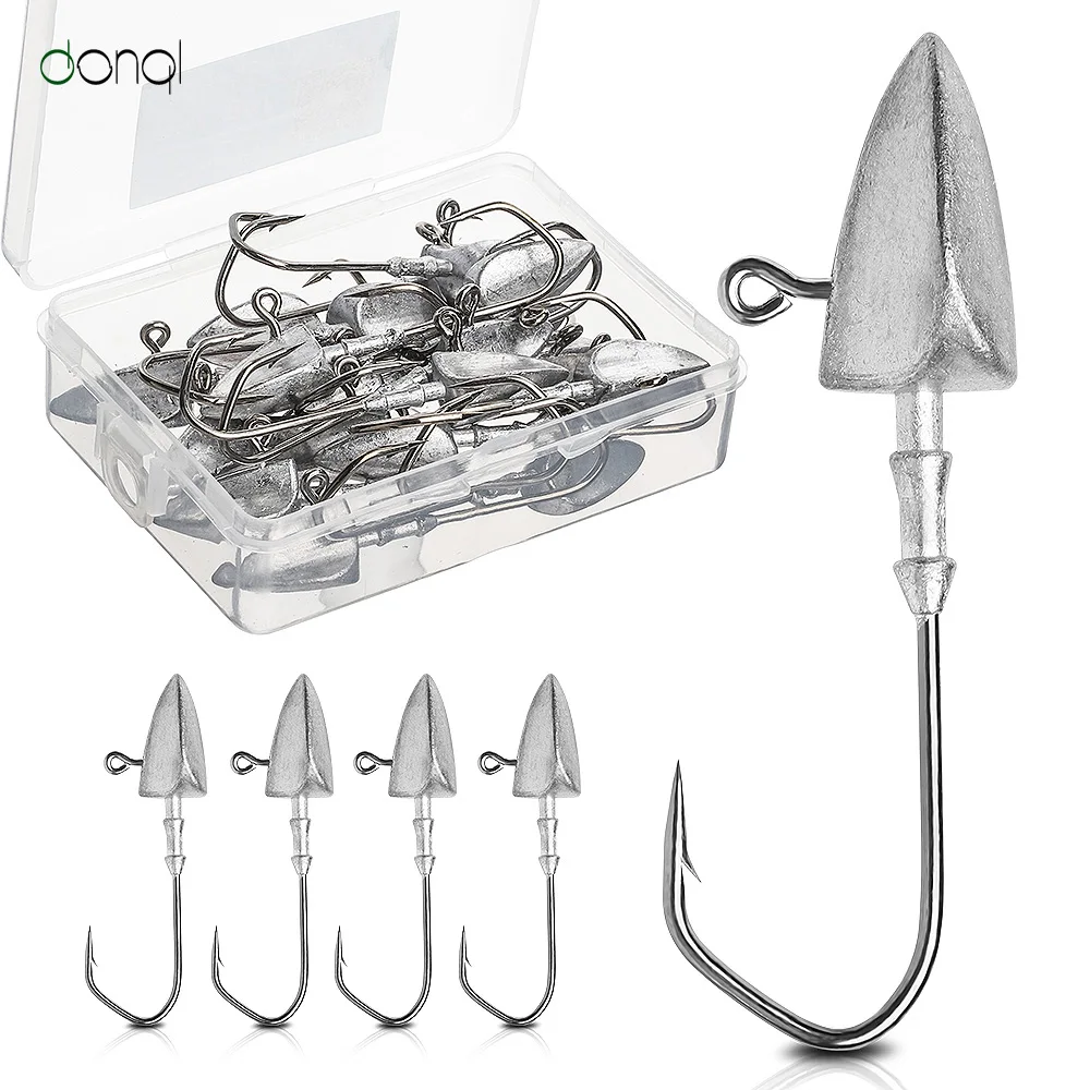 DONQL 20Pcs/box Triangle Lead Jig Head Barbed Hook Jig Hook for Carp Fishing Soft Bait Worm Fishing Tackle Accessories
DONQL 20Pcs/box Triangle Lead Jig Head Barbed Hook Jig Hook for Carp Fishing Soft Bait Worm Fishing Tackle Accessories