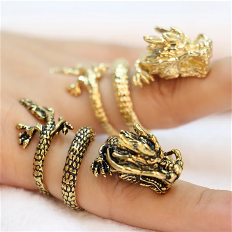 Модные кольца с китайским драконом для женщин и мужчин | Украшения аксессуары
