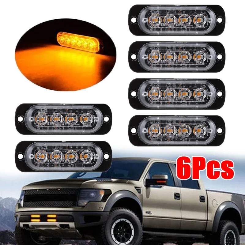 6 Pcs/set Aluminum + Plastic Amber Car Vehicle Truck ATV Dustproof 4 LEDs 12-24V Light Bar Amber Strobe Light
6 Pcs/set Aluminum + Plastic Amber Car Vehicle Truck ATV Dustproof 4 LEDs 12-24V Light Bar Amber Strobe Light