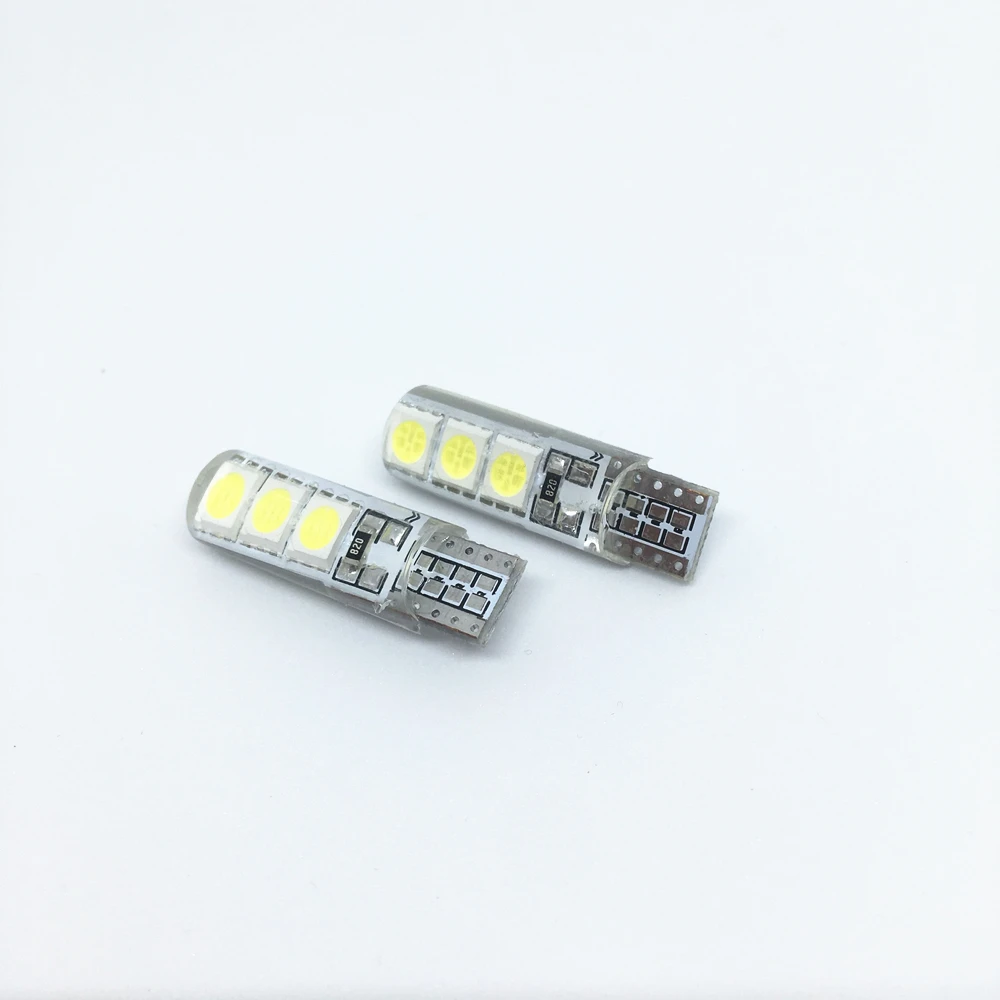 10 шт. T10 W5W светодиодный SMD Светодиодная силиконовая оболочка купольная лампа для