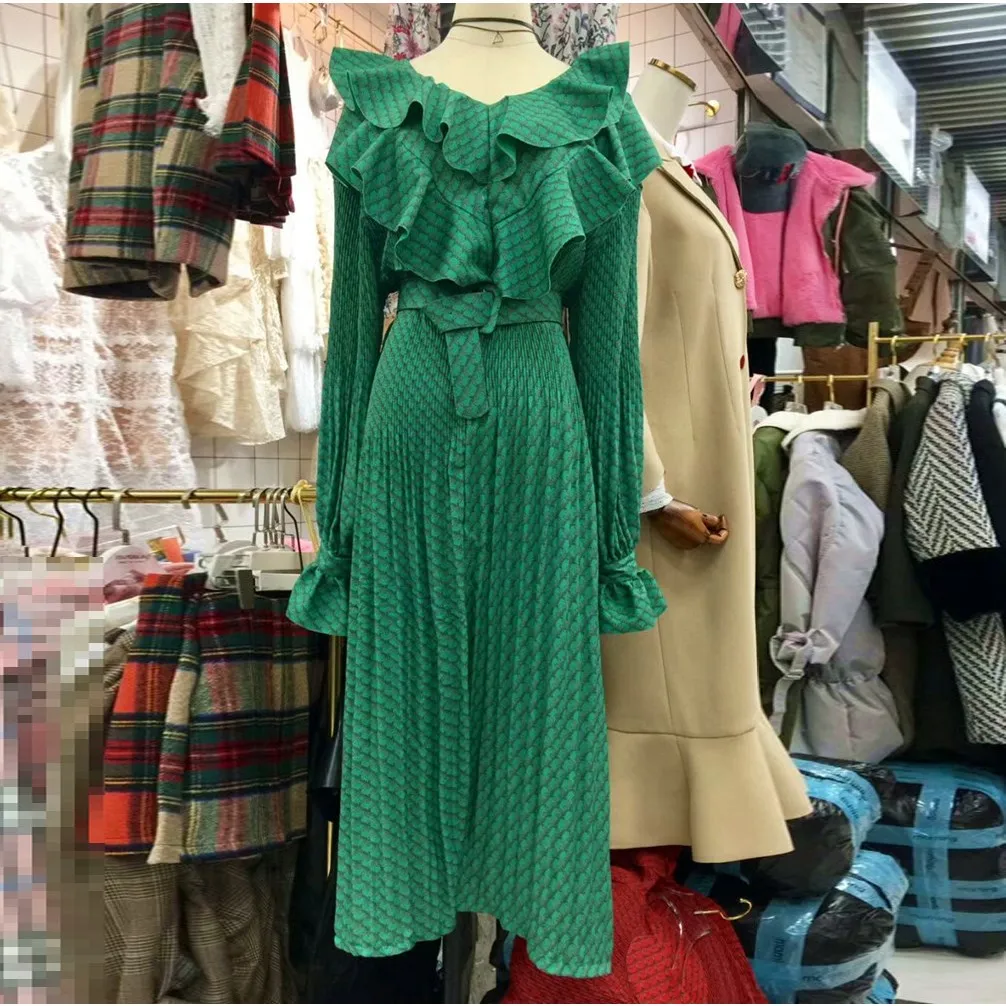 Women Elegant Ruffle Print Long Dress Korean Maxi Vintage Dress Autumn Summer Dress
Women Elegant Ruffle Print Long Dress Korean Maxi Vintage Dress Autumn Summer Dress
