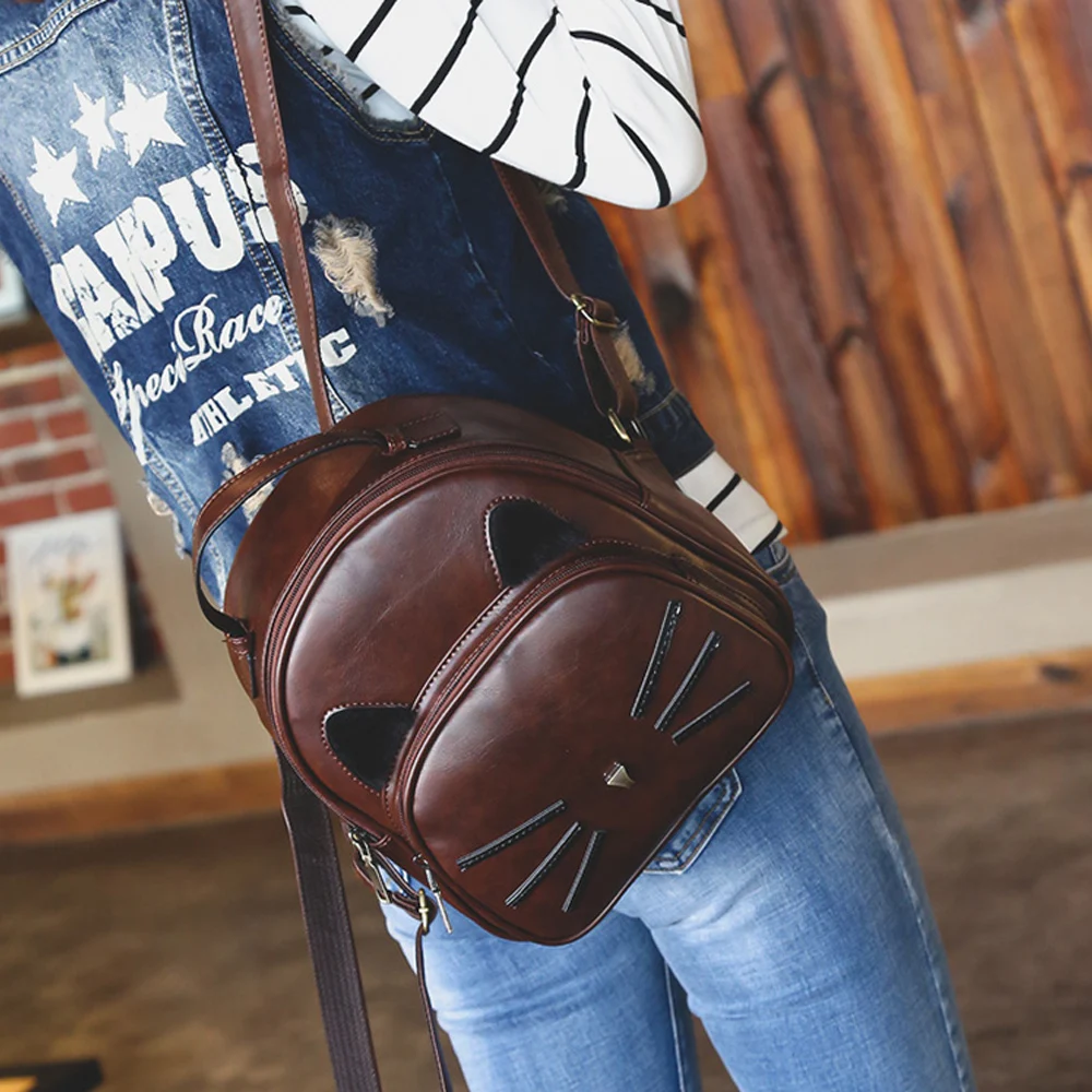 2019 PU Leather Vintage Cat Backpacks Women Backpacks For Teenage Girls School Bags Lady's Small Backpacks Travel Bags 
2019 PU Leather Vintage Cat Backpacks Women Backpacks For Teenage Girls School Bags Lady's Small Backpacks Travel Bags
