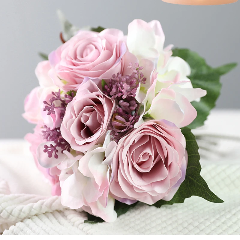 Artificial Flowers Silk Rose Hydrangea Collocation Bouquet for Birthday Home Wedding Decoration Accessories Fake Flowers Bouquet
Artificial Flowers Silk Rose Hydrangea Collocation Bouquet for Birthday Home Wedding Decoration Accessories Fake Flowers Bouquet