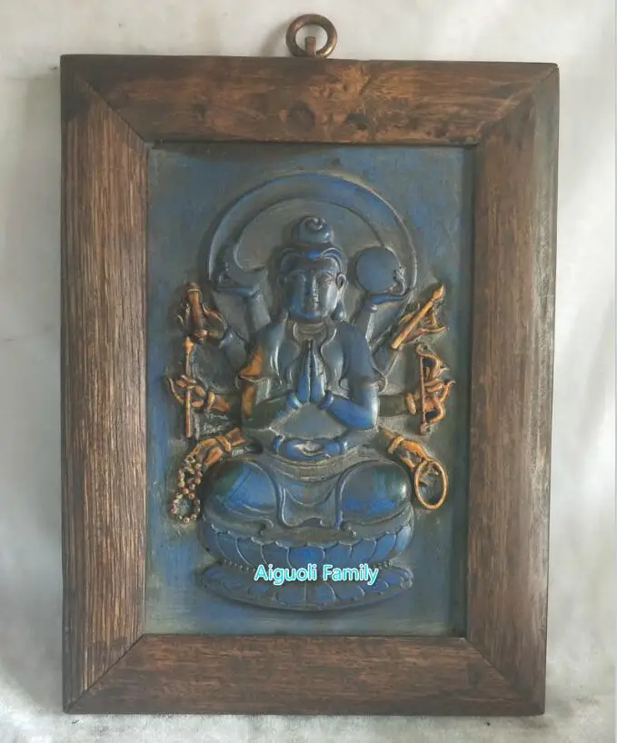 Collection Chinese Old Blue Stone Carved 8-arm Guanyin Heart Sutra Scriptures Wall hanging,Home Wall decoration Craft
Collection Chinese Old Blue Stone Carved 8-arm Guanyin Heart Sutra Scriptures Wall hanging,Home Wall decoration Craft