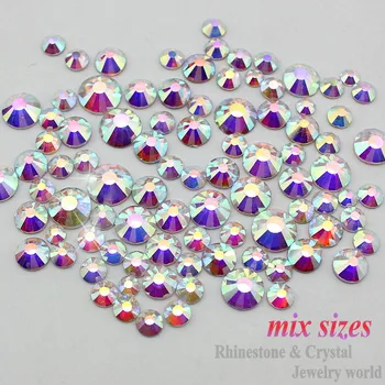 Shiny! Mix Sizes SS3-SS30 Flat Back crystal AB Non Hotfix Glue on Nail Art strass Wedding decoration rhinestones beads
Shiny! Mix Sizes SS3-SS30 Flat Back crystal AB Non Hotfix Glue on Nail Art strass Wedding decoration rhinestones beads