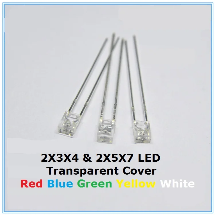 100PCS Square Transparent Cover LED 2*3*4 2*5*7 Green Blue Red Yellow high bright White bead light emitting diode 2x3x4 2x5x7
100PCS Square Transparent Cover LED 2*3*4 2*5*7 Green Blue Red Yellow high bright White bead light emitting diode 2x3x4 2x5x7