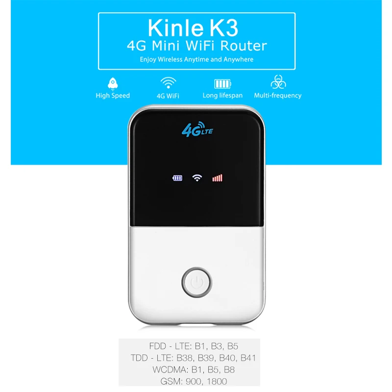 K3 4G WiFi Router 150Mbps Mini Hotspot Network Adapter with SIM Micro SD Card Slot
K3 4G WiFi Router 150Mbps Mini Hotspot Network Adapter with SIM Micro SD Card Slot