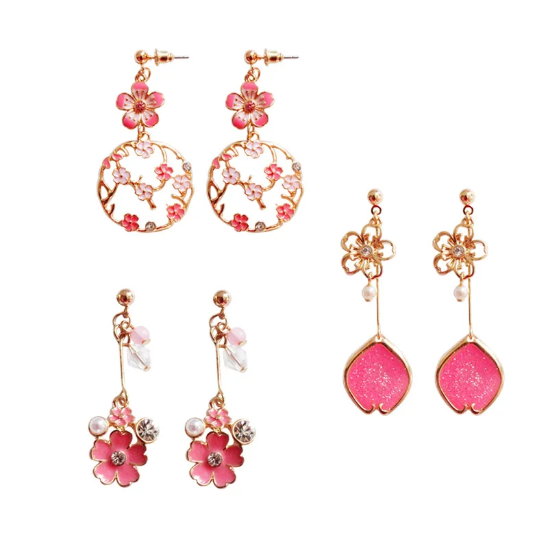 2018 Japanense Style Hollow Round Flower Rhinestone Imitation Pearls Drop Earrings Long Pink Sakura Earrings For Women Girls
2018 Japanense Style Hollow Round Flower Rhinestone Imitation Pearls Drop Earrings Long Pink Sakura Earrings For Women Girls