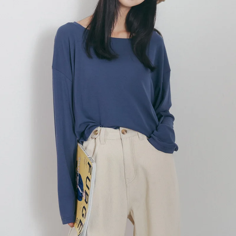 Pure color Loose T Shirt Women Summer Long Sleeve Round Neck 2019 Basics Tshirts Tops
Pure color Loose T Shirt Women Summer Long Sleeve Round Neck 2019 Basics Tshirts Tops