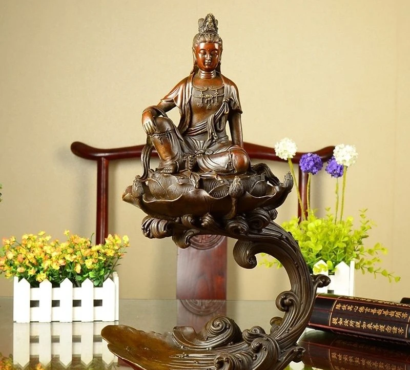 Tibet Buddhism Pure Bronze Kwan-yin Sit Lotus Ocean crossing Bodhisattva Statue a5.19
Tibet Buddhism Pure Bronze Kwan-yin Sit Lotus Ocean crossing Bodhisattva Statue a5.19
