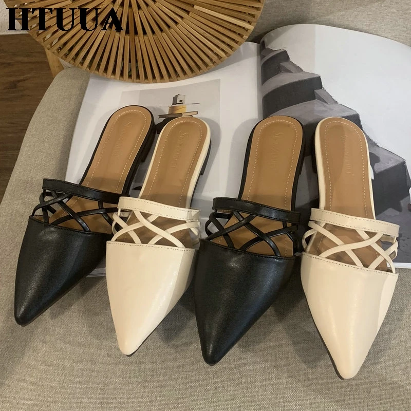 HTUUA 2019 Autumn Summer Slip On Mules Shoes Women Slippers Pointed Toe Outside Flat Heel Slides Ladies Half Slippers SX3010
HTUUA 2019 Autumn Summer Slip On Mules Shoes Women Slippers Pointed Toe Outside Flat Heel Slides Ladies Half Slippers SX3010