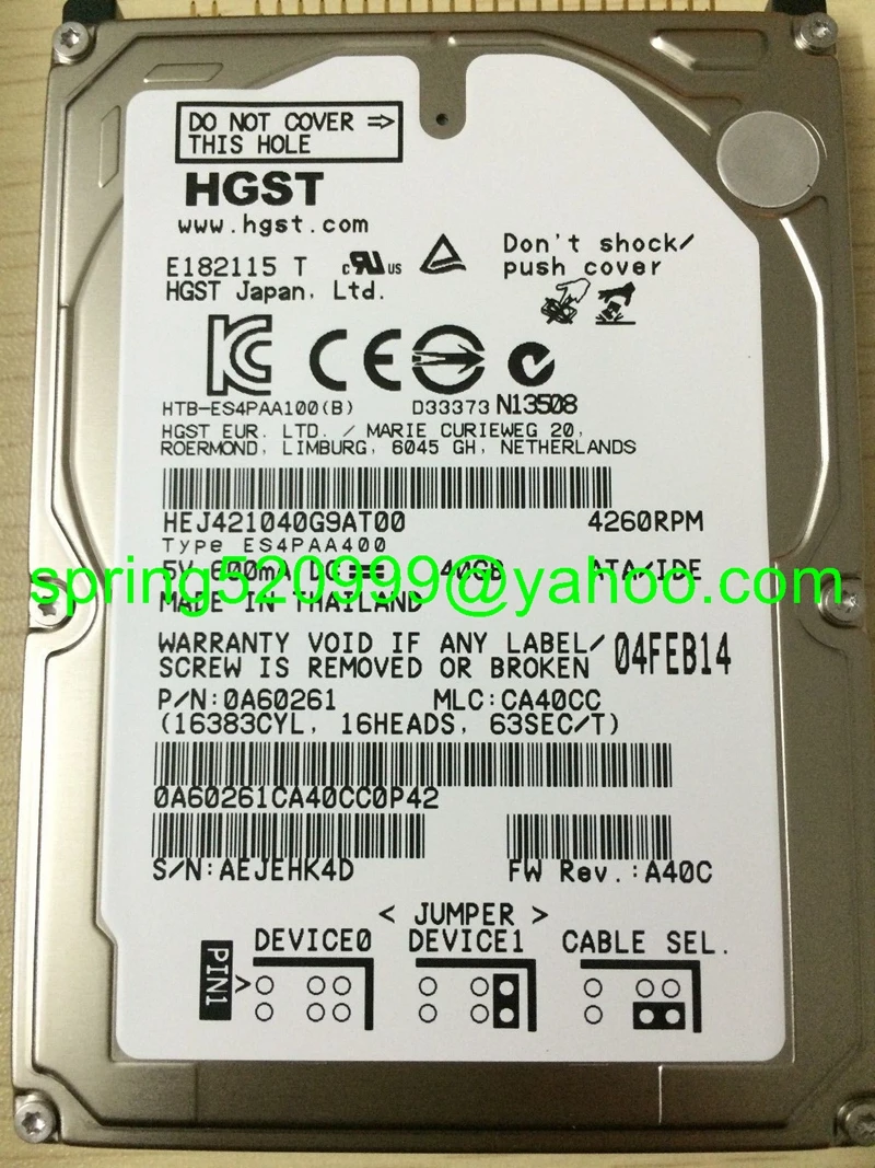 Brand new Hard Disk drive HEJ421040G9AT00 40GB For HITACHI Car HDD navigation systems made in Japan
Brand new Hard Disk drive HEJ421040G9AT00 40GB For HITACHI Car HDD navigation systems made in Japan