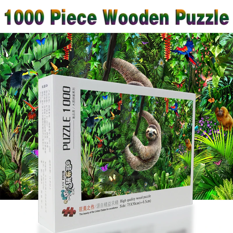 Cute Sloth Puzzle 1000 pieces Adult Puzzle Wooden Puzzle Cartoon jigsaw Puzzles For Children Educational Toys Gifts
Cute Sloth Puzzle 1000 pieces Adult Puzzle Wooden Puzzle Cartoon jigsaw Puzzles For Children Educational Toys Gifts
