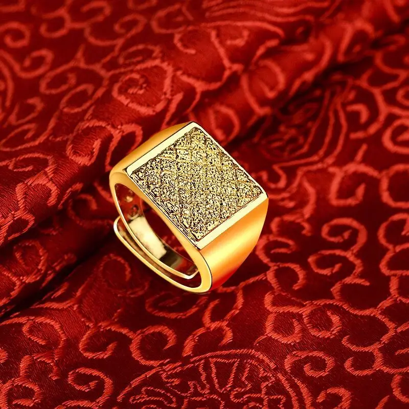 MxGxFam Rings For Men 24 k Pure Gold Color Square Dull Polish Fashion jewelry Adjusted
MxGxFam Rings For Men 24 k Pure Gold Color Square Dull Polish Fashion jewelry Adjusted
