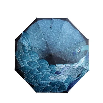 Peacock Painting Wedding Umbrella Women Waterproof Three Folding Pencil Umbrellas Travel Portable Pocket Bride Umbrella
Peacock Painting Wedding Umbrella Women Waterproof Three Folding Pencil Umbrellas Travel Portable Pocket Bride Umbrella