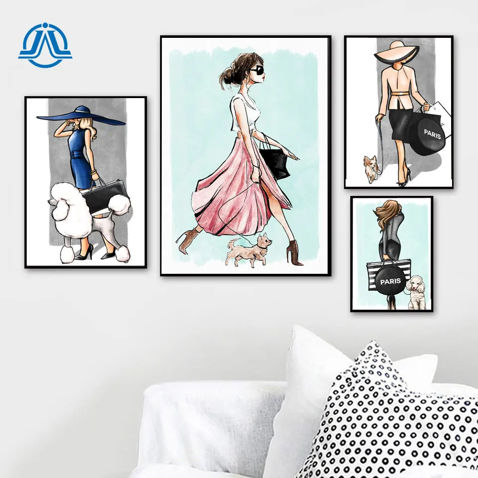 Paris Lady With Dog Puppy Poster Fashion Wall Art Prints Vogue Elegant Women Girl Photo Canvas Painting Wall Pictures Home Decor
Paris Lady With Dog Puppy Poster Fashion Wall Art Prints Vogue Elegant Women Girl Photo Canvas Painting Wall Pictures Home Decor