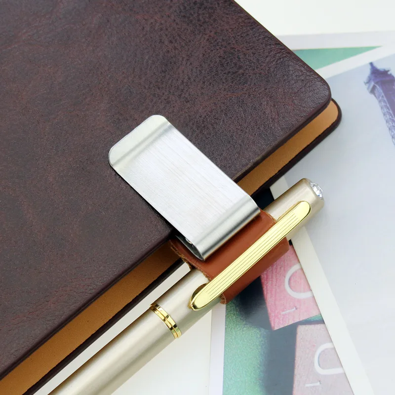 Custom notebook clip, genuine leather notebook notebook, metal pen holder, paper folder
Custom notebook clip, genuine leather notebook notebook, metal pen holder, paper folder