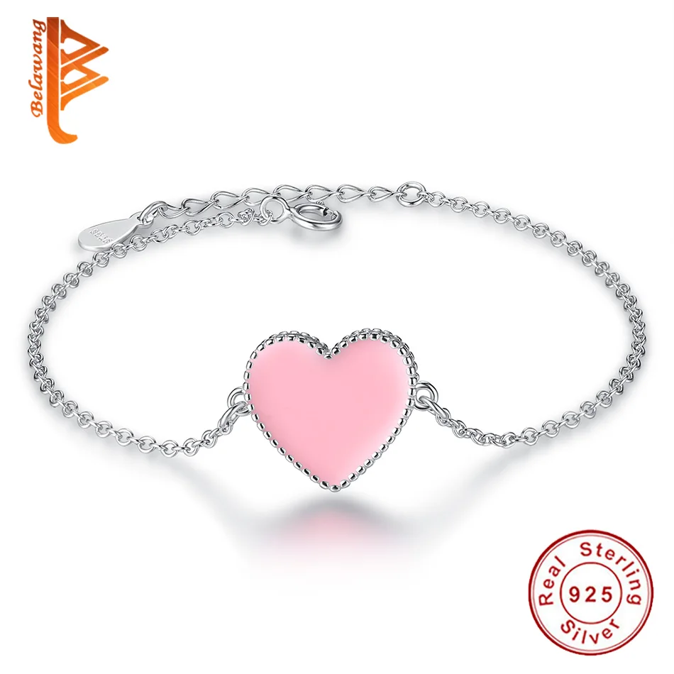 Valentine's Day 925 Sterling Silver Bracelet & Bangle Pink Enamel Heart Bracelets For Women Adjustable Link Chain pulseras
Valentine's Day 925 Sterling Silver Bracelet & Bangle Pink Enamel Heart Bracelets For Women Adjustable Link Chain pulseras