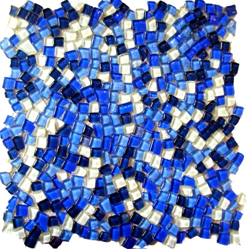 

irregular shape mixed blue color glass mosaic tiles EHGM1005H kitchen backsplash bathroom shower wall cover hallway border