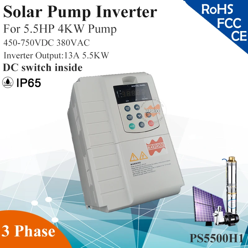 5.5KW 13A 3 фазы 380VAC для 5.5HP 4KW водяной насос DC переключатель внутри MPPT солнечный насос инвертор
5.5KW 13A 3 фазы 380VAC для 5.5HP 4KW водяной насос DC переключатель внутри MPPT солнечный насос инвертор