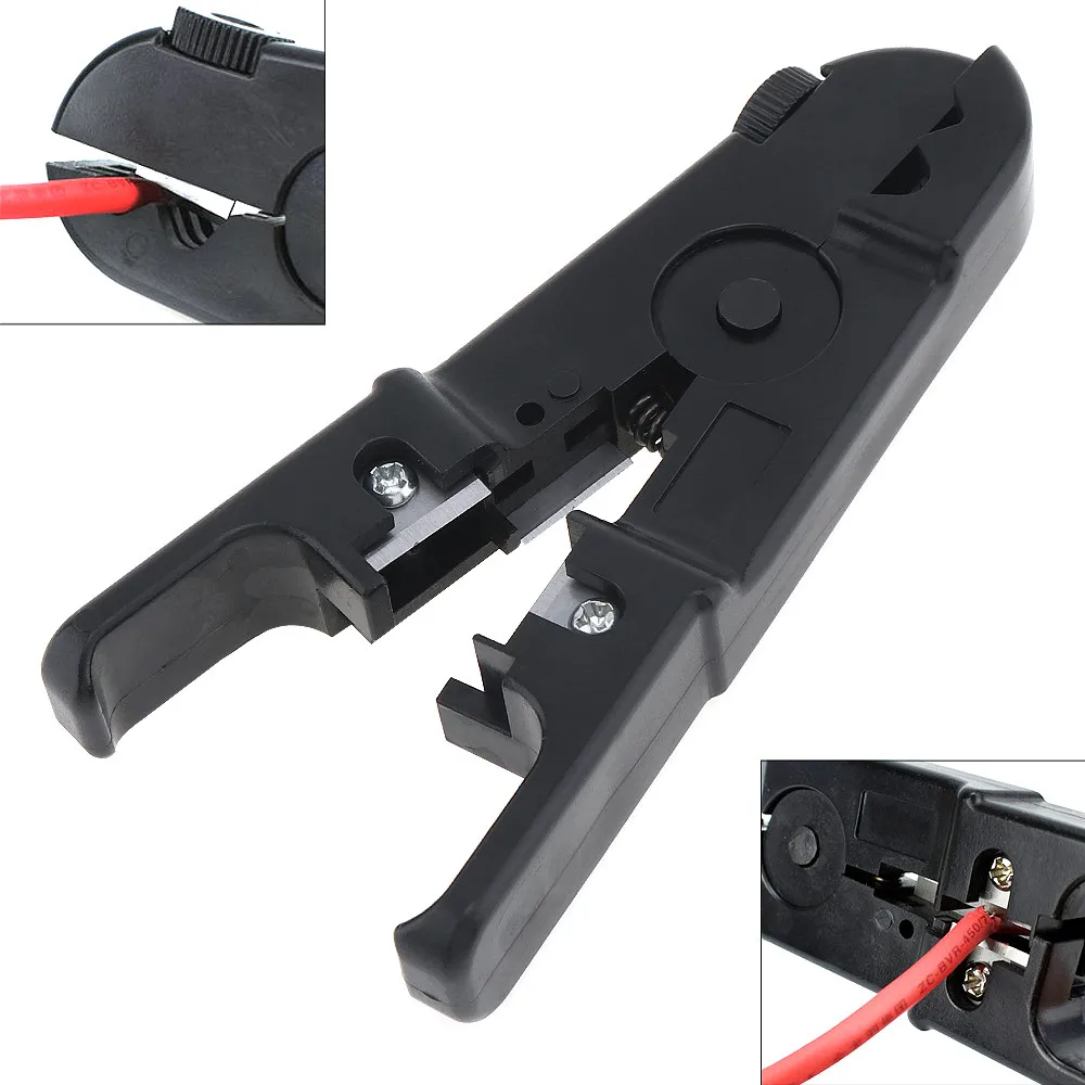 UTP / STP Adjustable Wire Cable Stripping Pliers Automatic Network Stripper Cutter Hand Tools with SK-5 Blades and Rotary Button
UTP / STP Adjustable Wire Cable Stripping Pliers Automatic Network Stripper Cutter Hand Tools with SK-5 Blades and Rotary Button
