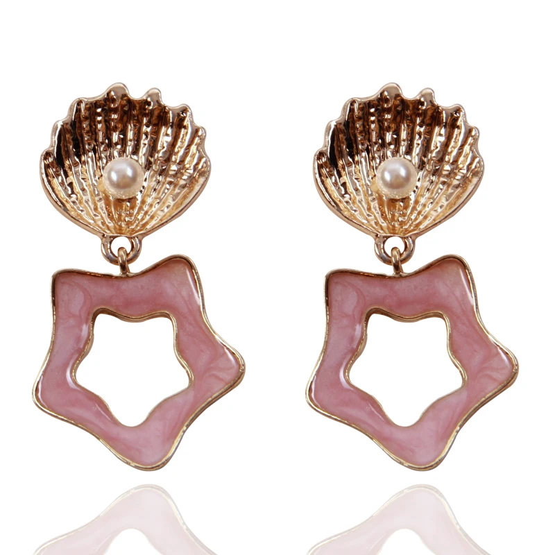 Seashell Earrings For Women Pearl Dangles Drop Earring 2019 Geometric Fresh Green Bohemia Summer Beach Earrings gold Jewelry
Seashell Earrings For Women Pearl Dangles Drop Earring 2019 Geometric Fresh Green Bohemia Summer Beach Earrings gold Jewelry
