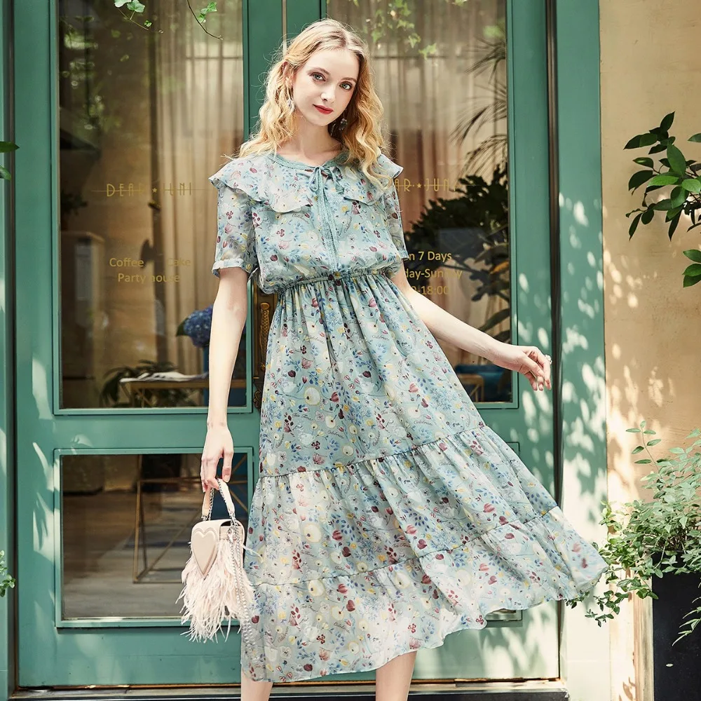 ARTKA 2019 Early Spring and Summer New Women Drawstring Ruffled Lady Elegant Garden Floral Dress LA10686Q
ARTKA 2019 Early Spring and Summer New Women Drawstring Ruffled Lady Elegant Garden Floral Dress LA10686Q