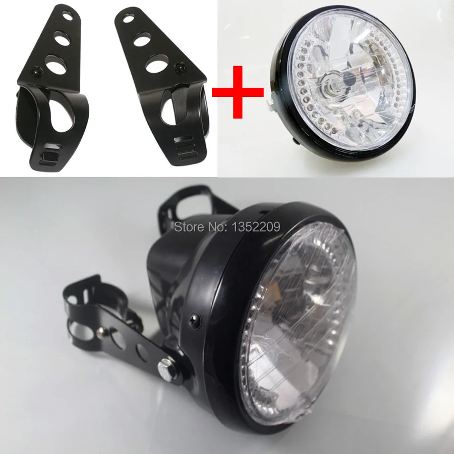 Motorcycle Headlight AssemblyLED Turn Signal H4 35W+Headlight bracket Fits For Harley Choppers Curisers CG GN 125 Custom
Motorcycle Headlight AssemblyLED Turn Signal H4 35W+Headlight bracket Fits For Harley Choppers Curisers CG GN 125 Custom