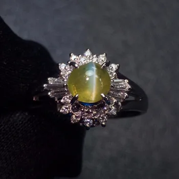 Fine Jewelry Real Platinum Pt900 100% Natural Chrysoberyl Cat's Eye 0.95ct Gemstones Female Wedding Rings for women Fine Ring
Fine Jewelry Real Platinum Pt900 100% Natural Chrysoberyl Cat's Eye 0.95ct Gemstones Female Wedding Rings for women Fine Ring